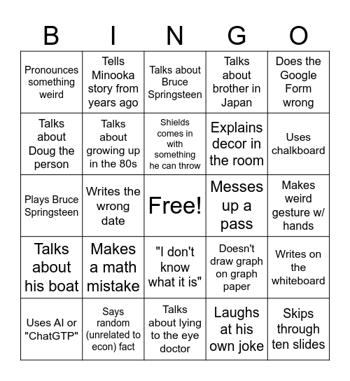 4B Marino Econ Bingo Card