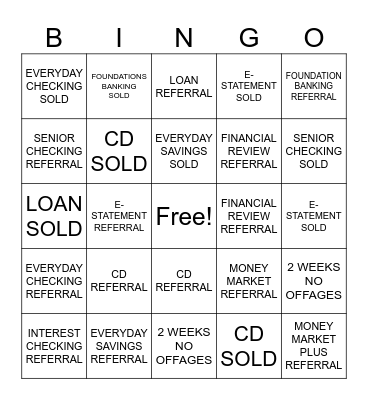 REFERRAL BINGO Card