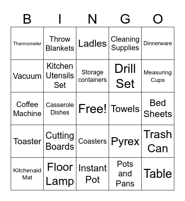 Jordyn's Bridal Shower Bingo Card
