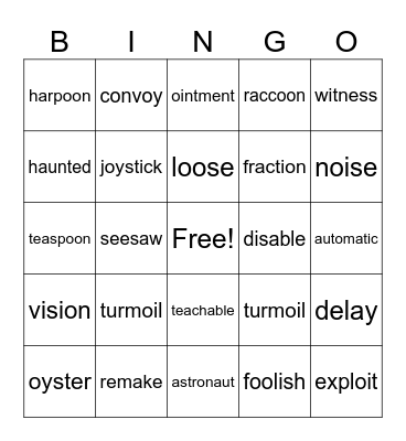 PFR - Book C- Units 1-3 Bingo Card