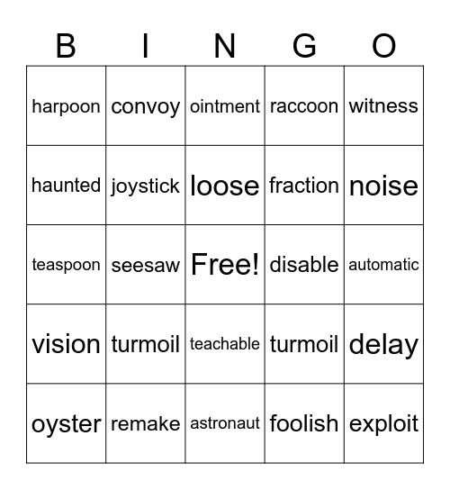 PFR - Book C- Units 1-3 Bingo Card