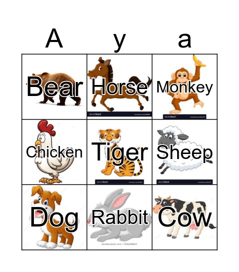 Name:__________________  Class:_____ Bingo Card