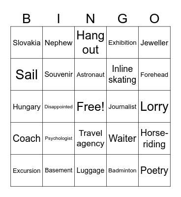 Vocabulary bingo 6th Grade Bingo Card