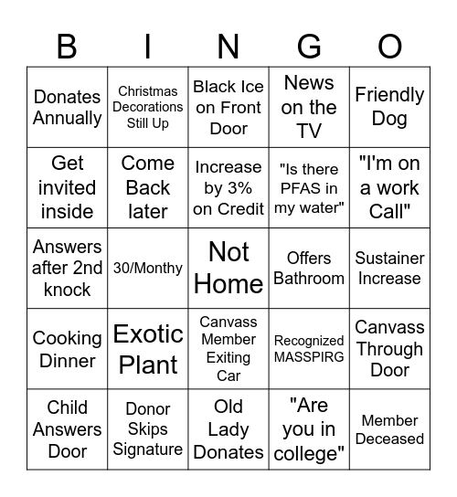 Turf Bingo Card