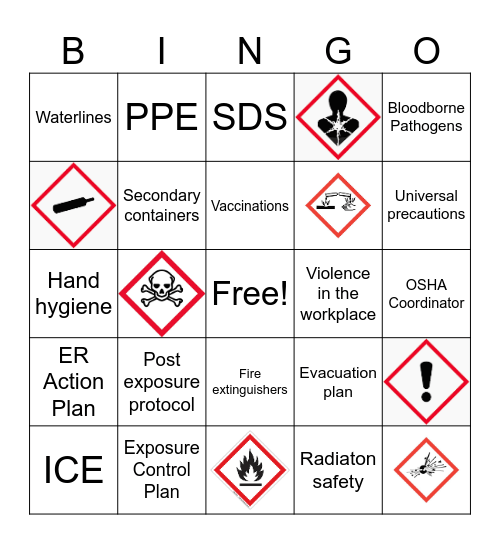 OSHA BINGO Card