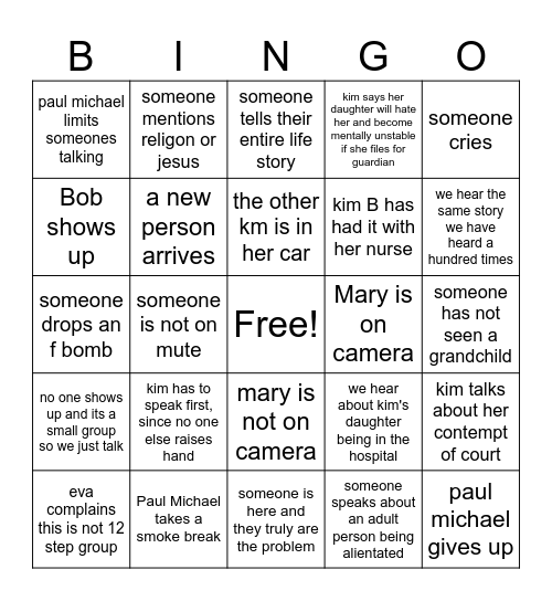 pass Bingo Card