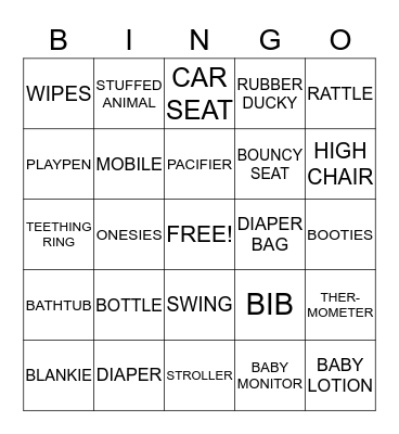 BABY SHOWER BINGO Card