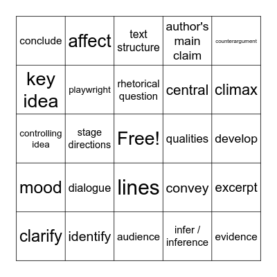 Game On STAAR! Bingo Card