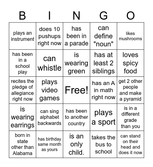Wyldlife Bingo Card