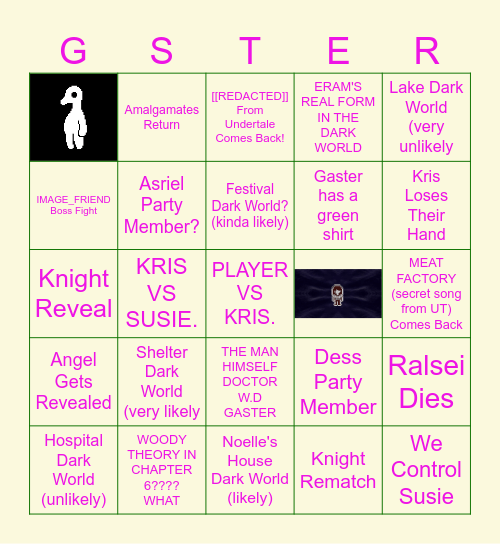 Chapter 6 Deltarune Bingo Card