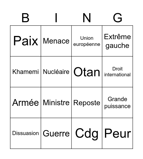 Macron explosion Bingo Card