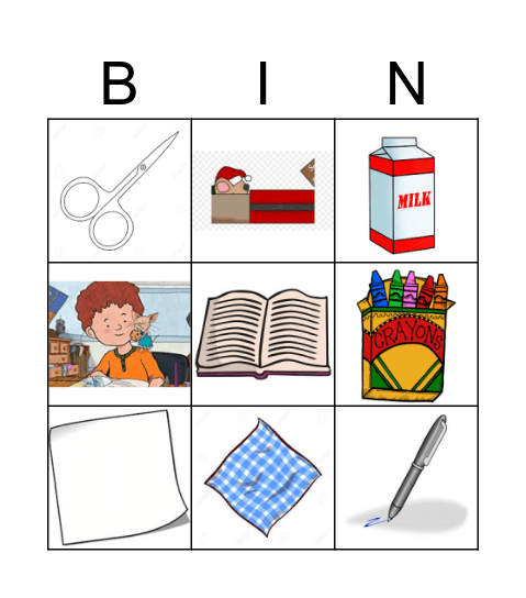 If You Give A Mouse A Cookie Bingo Card