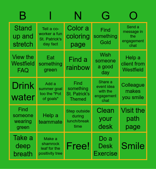 March Bingo Card