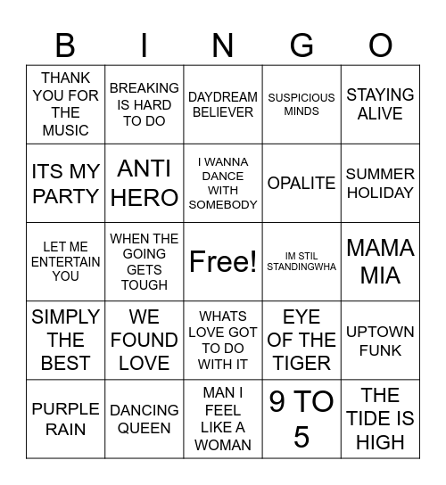 BEST OFLUCK Bingo Card