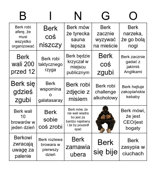 Berk Bingo Card