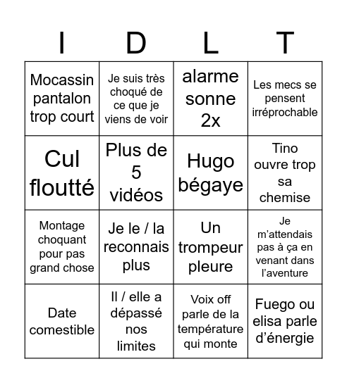 🔥🔥🥵🥵🥵🥵🥵🥵😋🥵 Bingo Card