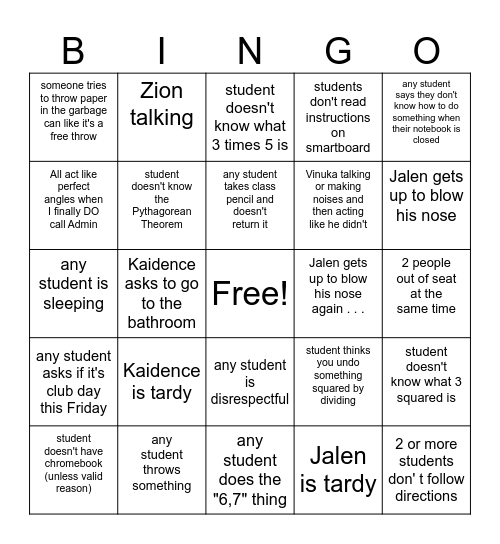 4A Bingo (2 can play that game) Bingo Card