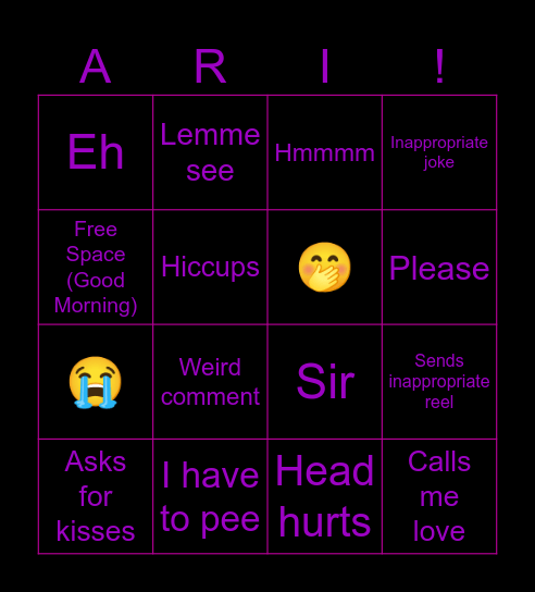 Ari Bingo Card