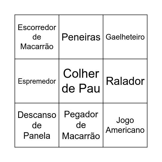 Chá da Larissa Bingo Card