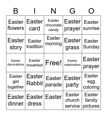 EASTER Bingo Card