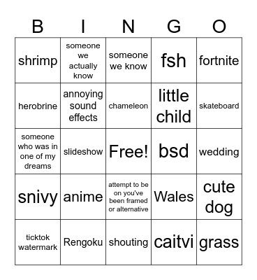 no view youtube bingo Card
