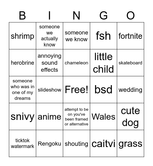 no view youtube bingo Card