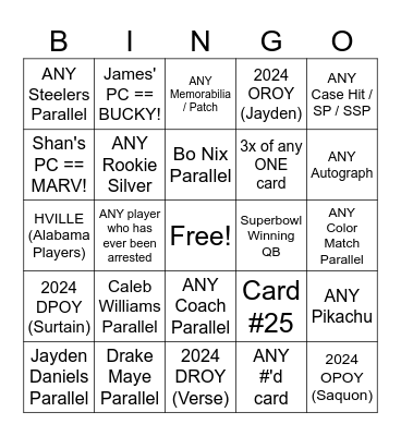 MONKEY MAN Bingo! Bingo Card