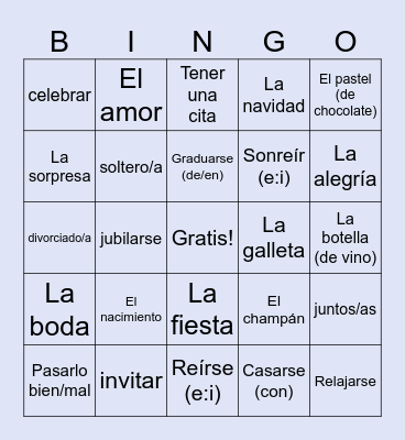 Las Fiestas Bingo Card