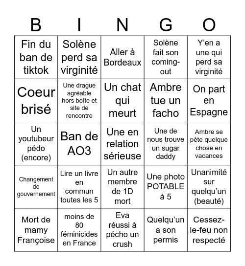 2025 Bingo Card
