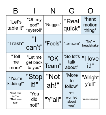 MEGHAN-ISMS Bingo Card