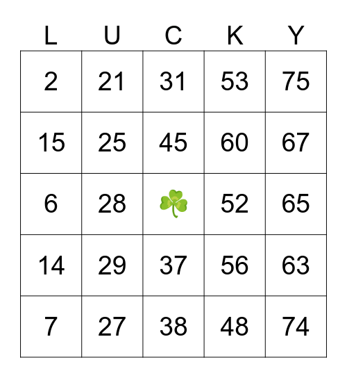Happy St. Patty's Day! Bingo Card