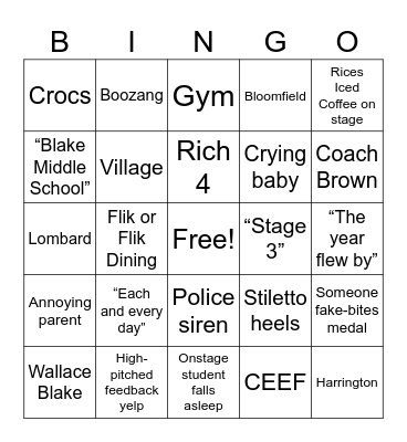 Titan Graduation Bingo Sheet Bingo Card