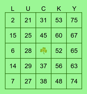 Happy St. Patty's Day! Bingo Card