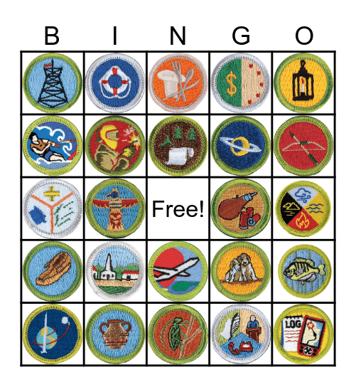 Merit Badge Bingo Card