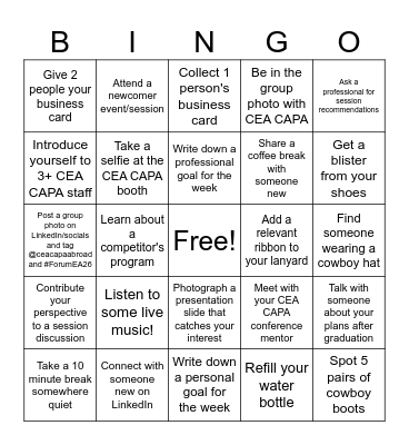 FORUM 2026 Bingo Card