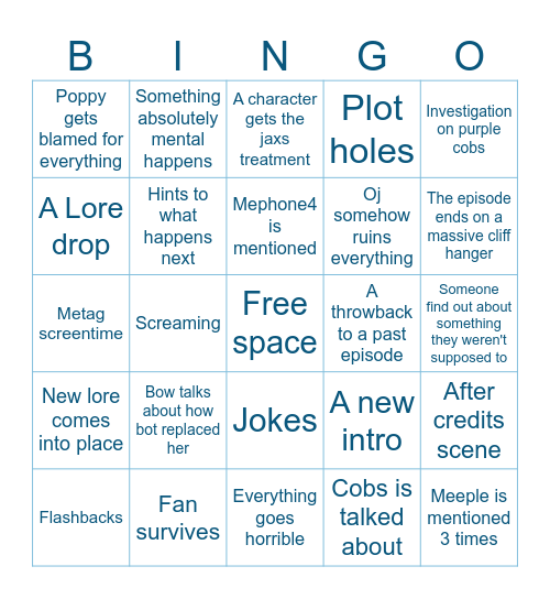 ii EP 5 S4 Bingo Card