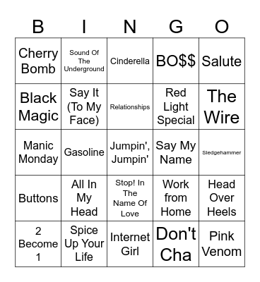 Girl Groups 2.0 Bingo Card