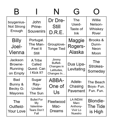 Radio Bingo Ed's Birthday Bingo Card