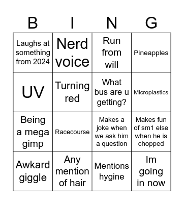 Harley jacobs Bingo Card
