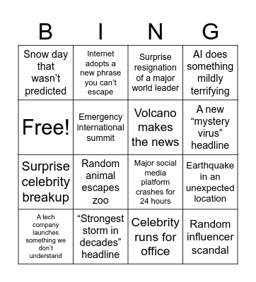 Can we make it through 2026??? Bingo Card