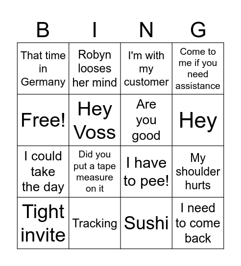 OHD Bingo Card