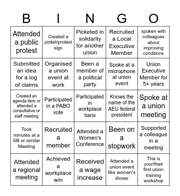 SOLIDARITY! Bingo Card
