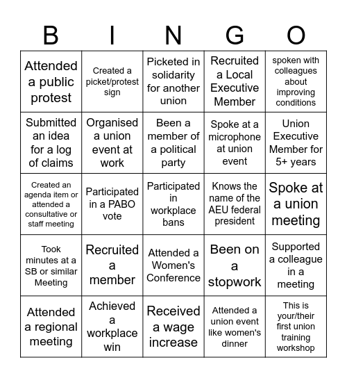SOLIDARITY! Bingo Card
