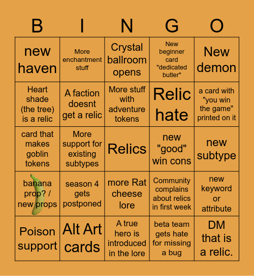 C&T new exspansion Bingo Card