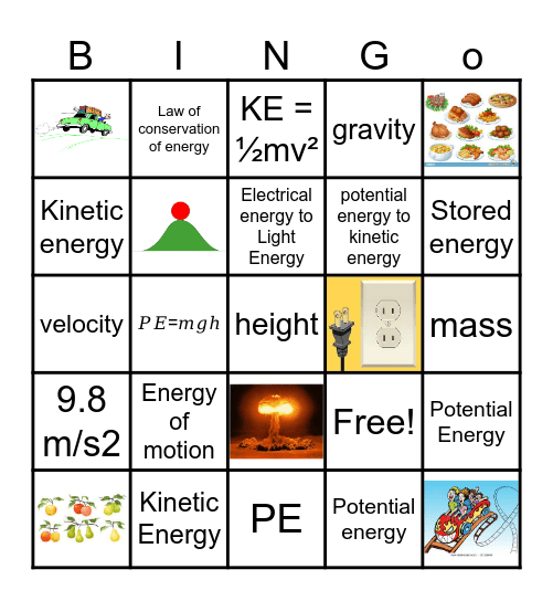 Types of Energy BINGO! Bingo Card