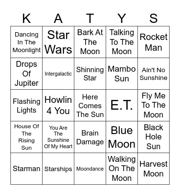 Full Moon Energy Bingo Card