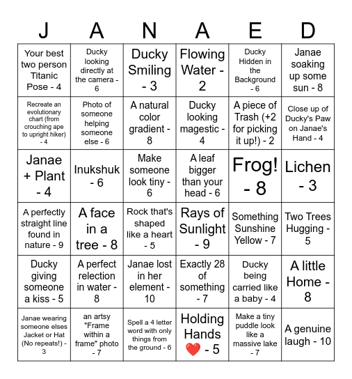 Birthday Photo Safari Bingo! Bingo Card