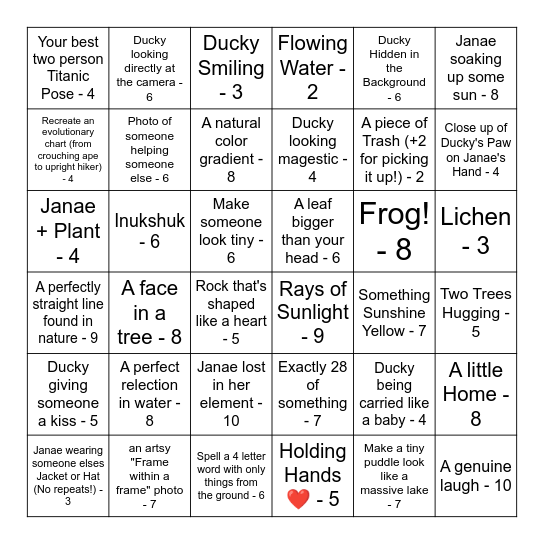 Birthday Photo Safari Bingo!! Bingo Card