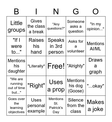 St. Paddys Wearables Bingo Card