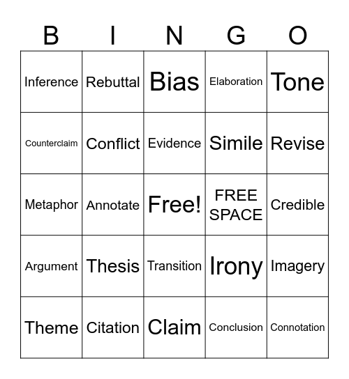 CAASPP Bingo Card